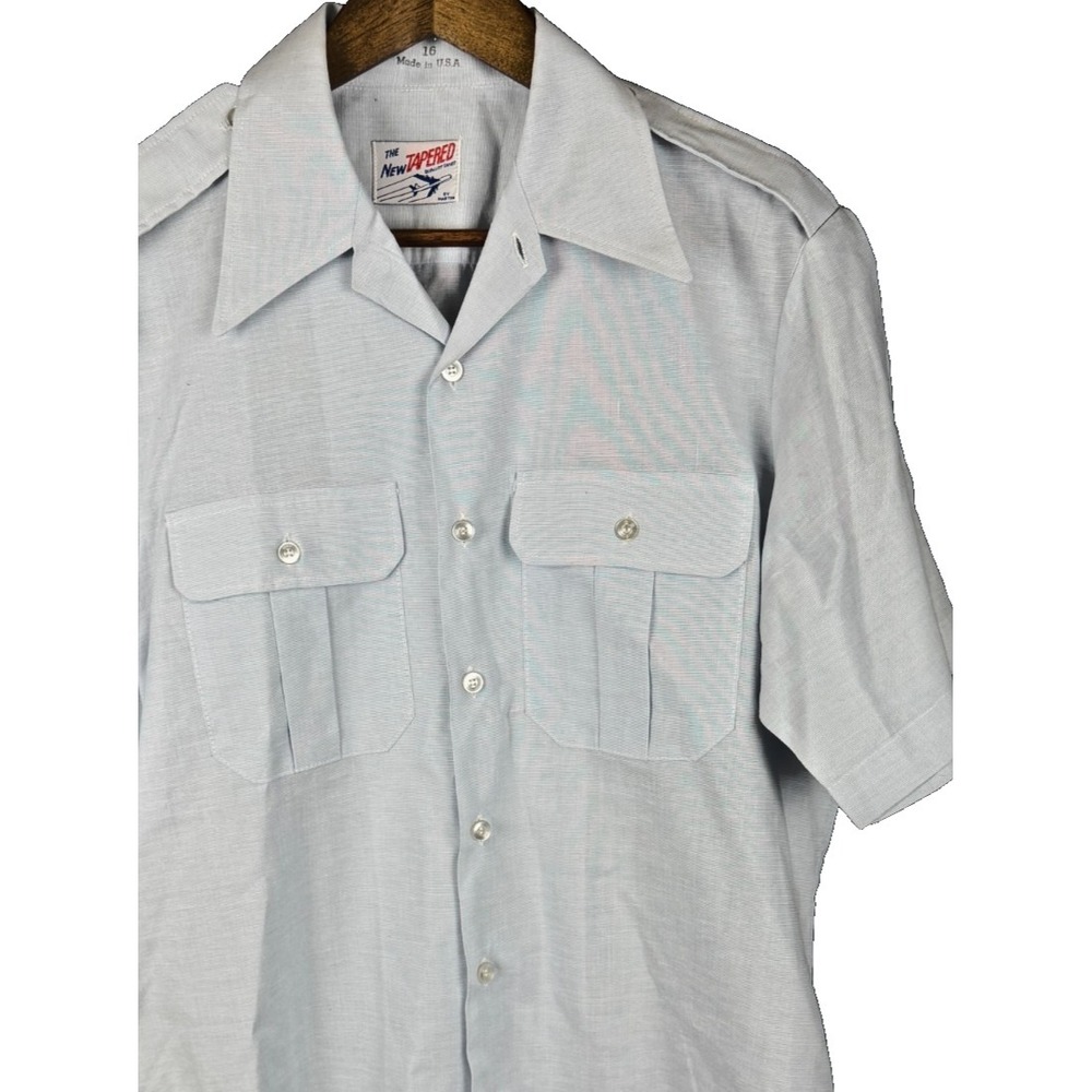 Martin Mfg Co USAF The New Tapered Shirt Epaulets Military Dress Shirt 16 Blue 8